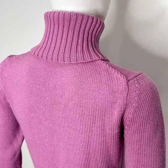 Theory Classic Wool Long Sleeve Turtleneck Sweater in Pink Women’s Size S - Picture 12 of 15